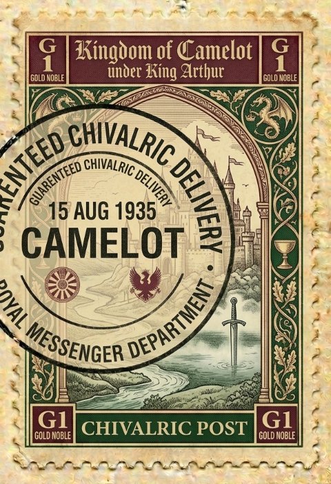 Postmarked stamp: Camelot